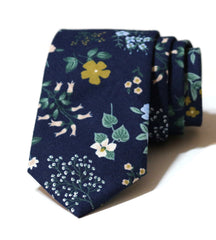 Navy Hawthorne Floral Necktie