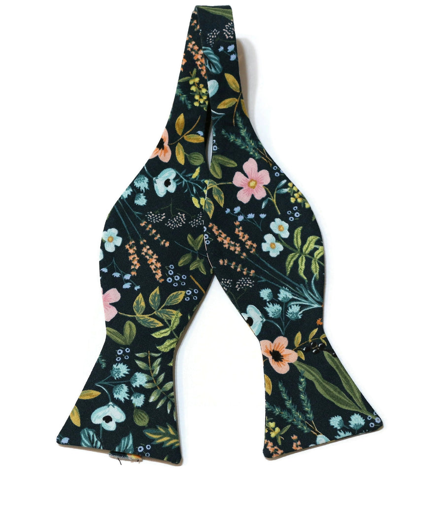 Navy Amalfi Floral Bow Tie