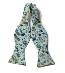 Mint Menagerie Garden Floral Bow Tie
