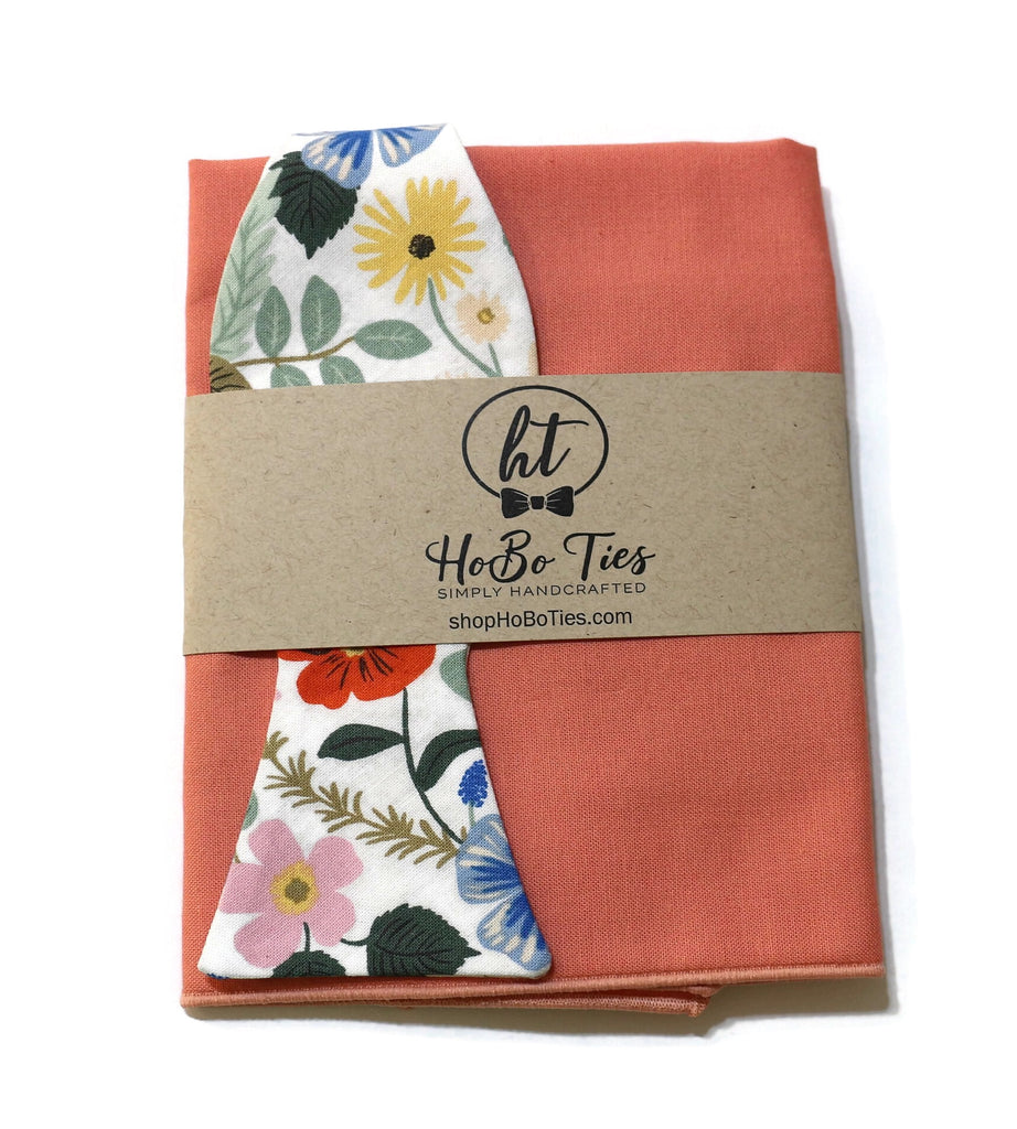 Ivory Strawberry Fields Floral Bow Tie
